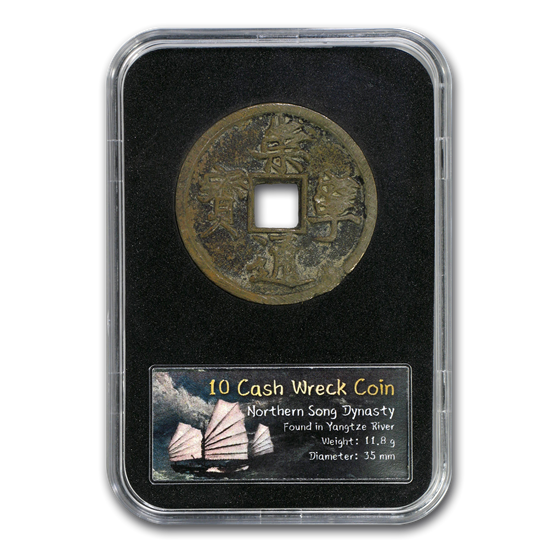 China 10 Cash Emperor Hui Tsung Yangtze River Shipwreck China 10 Cash Emperor Hui Tsung Yangtze River Shipwreck